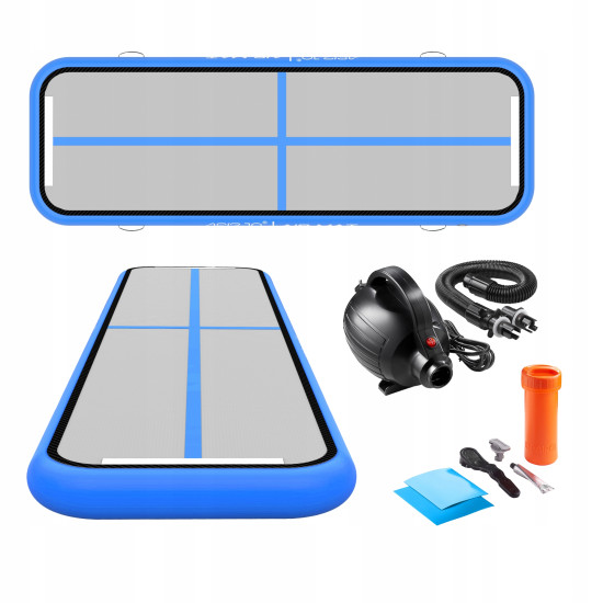 Купити  Мат гімнастичний надувний 4FIZJO Air Track Mat 300 x 100 x 15 cм White/Blue (P-5907739311771) у Києві - фото №1